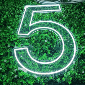 Insegna Neon Led personalizzata per compleanno o anniversario di matrimonio rappresentante il numero "5"